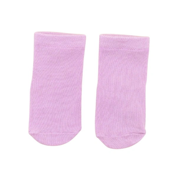 Par de calcetines infantiles Alapar eskala de punto canalé en color lila, vistos por encima