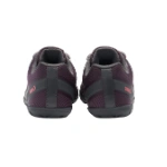 Zapatillas Xero Shoes Mesa Trail WP de mujer en morado, vista trasera con talón gris y logotipo coral