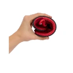 Zapato Barevene Mary Jane Tintoreto enrollado en una mano, con forro rojo y suela negra flexible