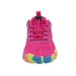 Zapatilla Saguaro Smart I rosa vista de frente, con cordón elástico de ajuste rápido y suela de varios colores