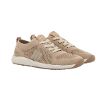 Par de sneakers Mustang Free Apolo en color nude, de punto calado con cordones beige, logo «m» lateral y suela blanca