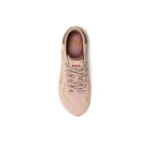 Zapatilla Lejan Melrose adulto rosa vista desde arriba, con cordones trenzados y detalles naranjas en el lateral
