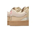 Talón de las zapatillas Lejan ONE Kids Nylon Beige con piel, ante, detalle rosa y suela color caramelo