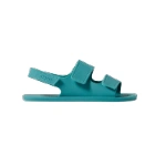Sandalia Waterproof Aruba Mini de Muris en aguamarina, vista lateral con dos tiras de velcro y talonera ajustable