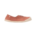 Zapatilla Igor Lona 5.1 terracota de lona sin cordones, vista lateral con ojales metálicos y suela de goma crema