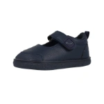 Blanditos Xhipo Marino, merceditas infantiles azul marino con cierre de velcro y suela de goma, vista lateral en tres cuartos