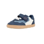 Zapatillas Blanditos Platy Marino en azul marino con malla azul claro, velcro, cordones blancos y suela color caramelo