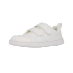Zapatillas Blanditos Aneto Blanco infantiles con dos tiras de velcro, vista lateral delantera del pie izquierdo