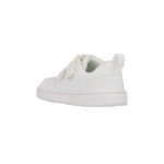 Zapatilla infantil Blanditos Aneto blanca con doble velcro, vista trasera lateral del talón y la suela